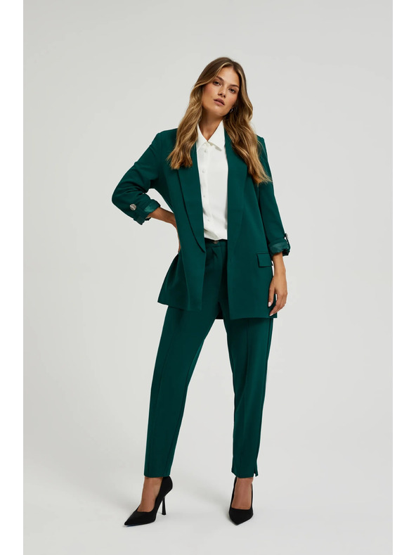 Moodo Зелени прави панталони на райе Moodo