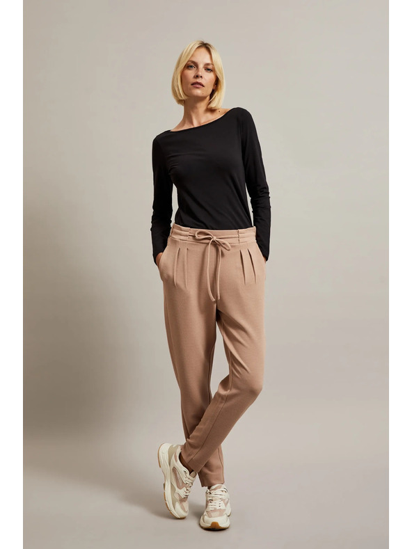 Moodo Бежови панталони с връзване Moodo