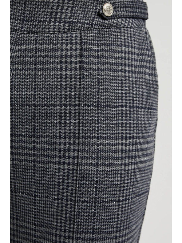 Moodo Сиви карирани панталони с прави крачоли Moodo