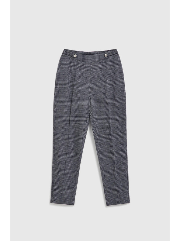 Moodo Сиви карирани панталони с прави крачоли Moodo