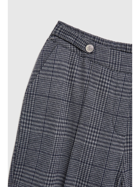 Moodo Сиви карирани панталони с прави крачоли Moodo