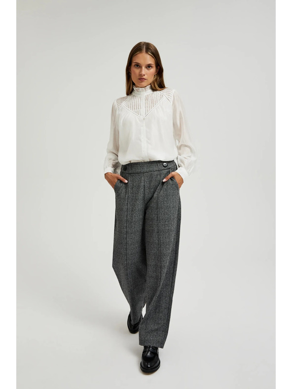 Moodo Сиви прави панталони на райе Moodo