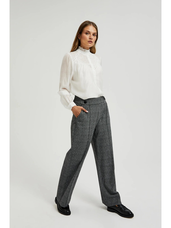 Moodo Сиви прави панталони на райе Moodo