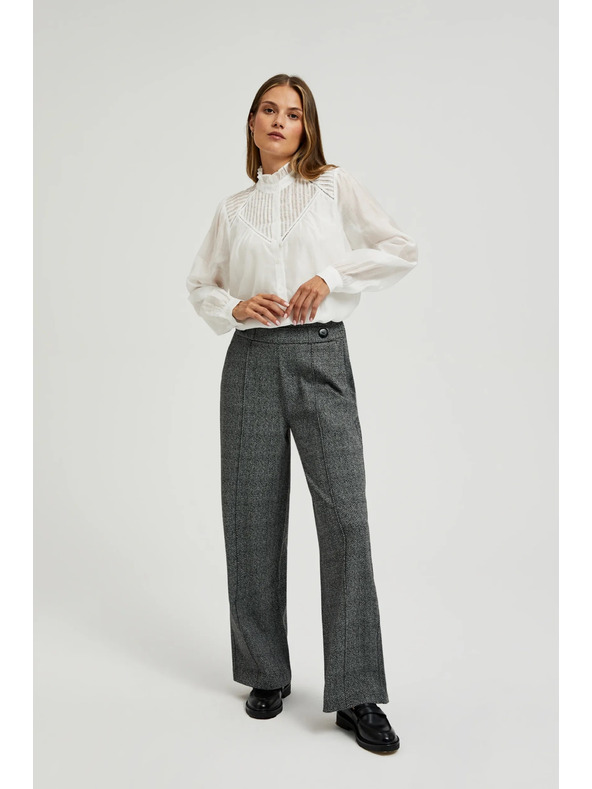 Moodo Сиви прави панталони на райе Moodo