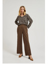 Moodo Бежови панталони с широки крачоли и копчета Moodo