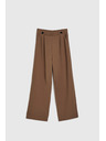 Moodo Бежови панталони с широки крачоли и копчета Moodo