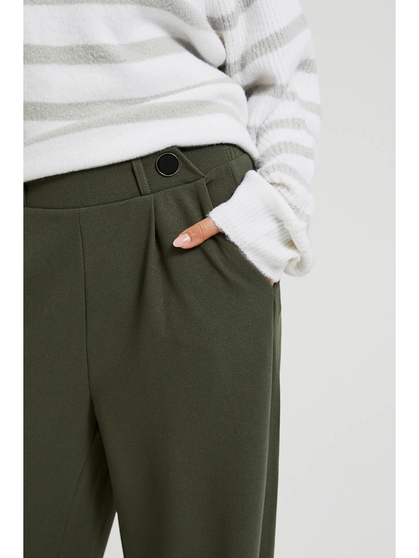 Moodo Маслинени панталони с широки крачоли и копчета Moodo