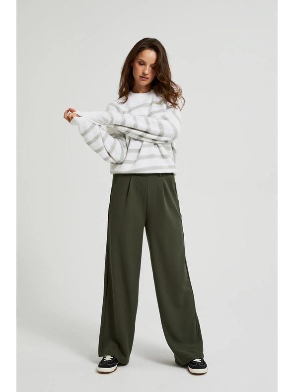 Moodo Маслинени панталони с широки крачоли и копчета Moodo