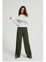 Moodo Маслинени панталони с широки крачоли и копчета Moodo