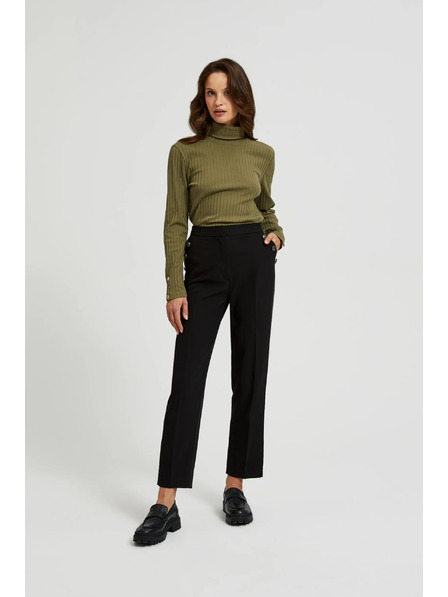 Moodo Черни панталони с декоративни копчета по джобовете Moodo