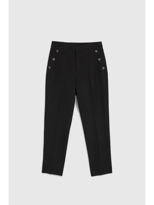 Moodo Черни панталони с декоративни копчета по джобовете Moodo