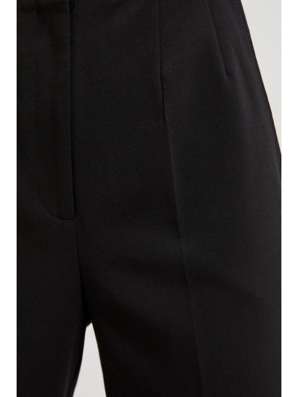 Moodo Гладки панталони с подгъв черни Moodo