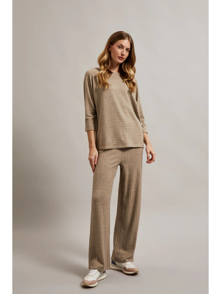 Moodo Ребрести панталони с метален нишки бежови Moodo