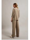 Moodo Ребрести панталони с метален нишки бежови Moodo