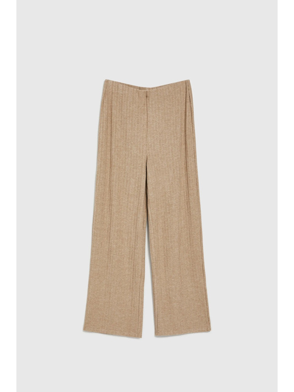 Moodo Ребрести панталони с метален нишки бежови Moodo