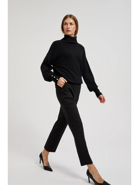 Moodo Елегантни черни панталони с ръб Moodo
