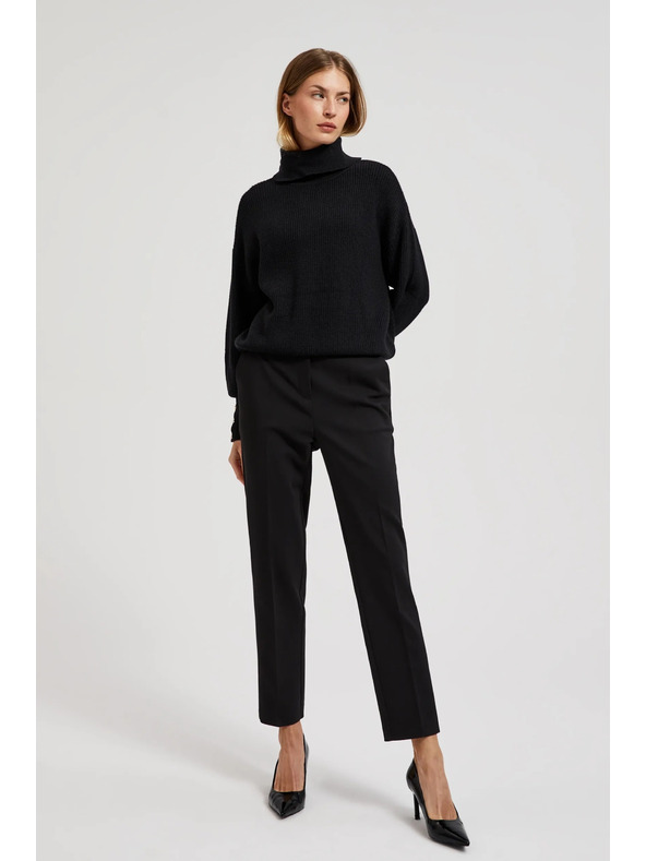 Moodo Елегантни черни панталони с ръб Moodo