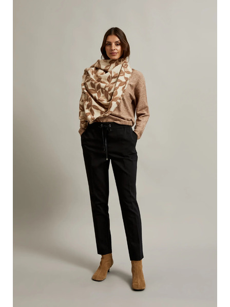 Moodo Черни панталони с прави крачоли и колан Moodo