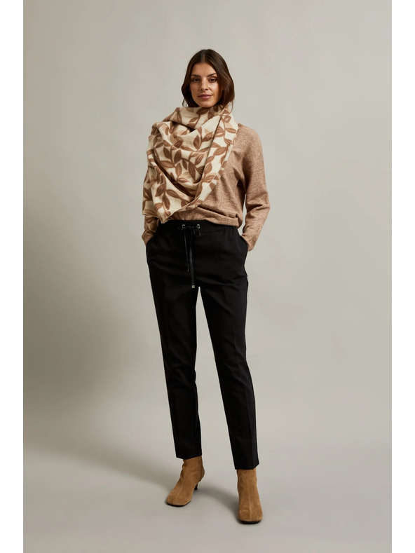 Moodo Черни панталони с прави крачоли и колан Moodo