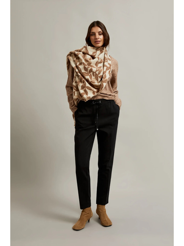 Moodo Черни панталони с прави крачоли и колан Moodo