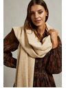 Moodo Гладък бежов шал с ресни Moodo