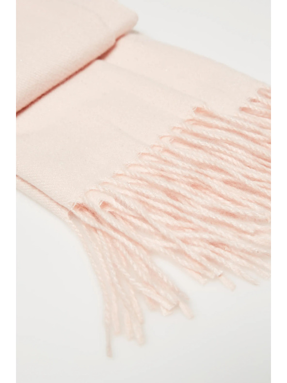 Moodo Гладък розов шал с ресни Moodo