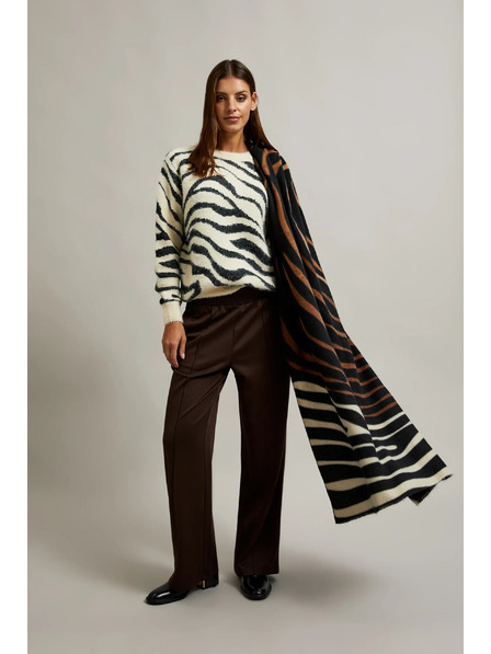 Moodo Кафяв шал със животински принт Moodo