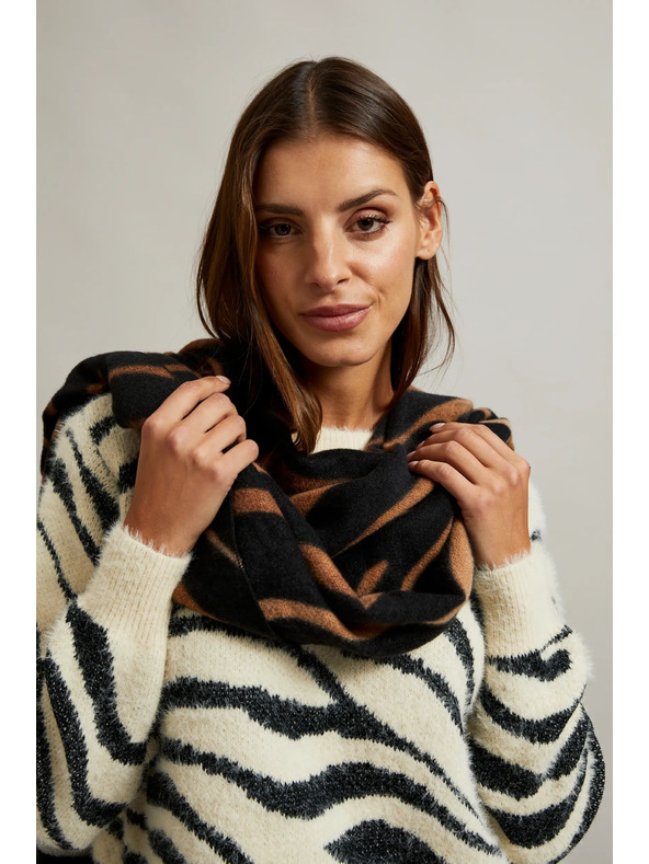 Moodo Кафяв шал със животински принт Moodo