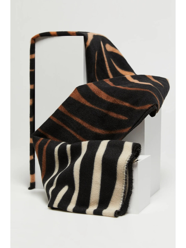 Moodo Кафяв шал със животински принт Moodo