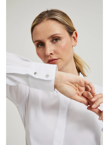 Moodo Вискозна риза с яка бяла Moodo