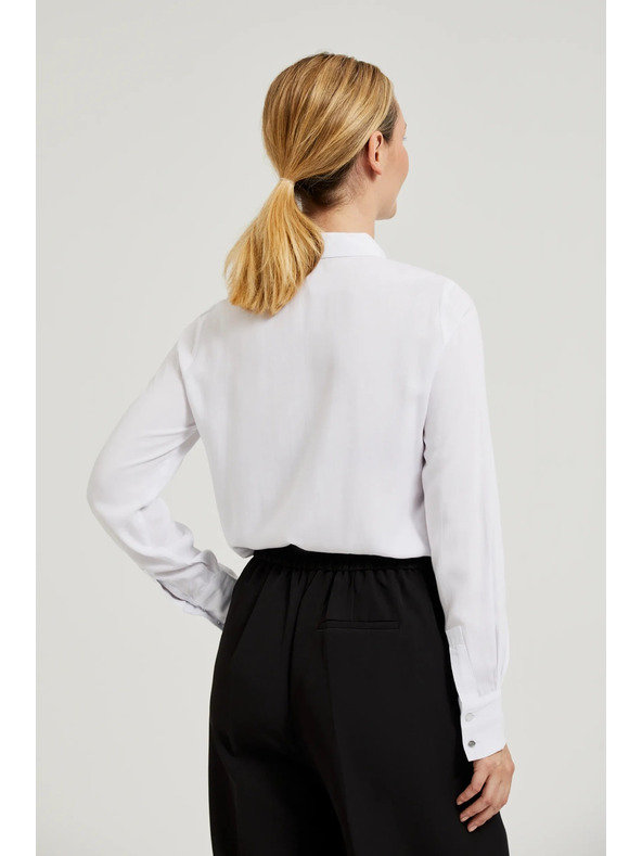 Moodo Вискозна риза с яка бяла Moodo