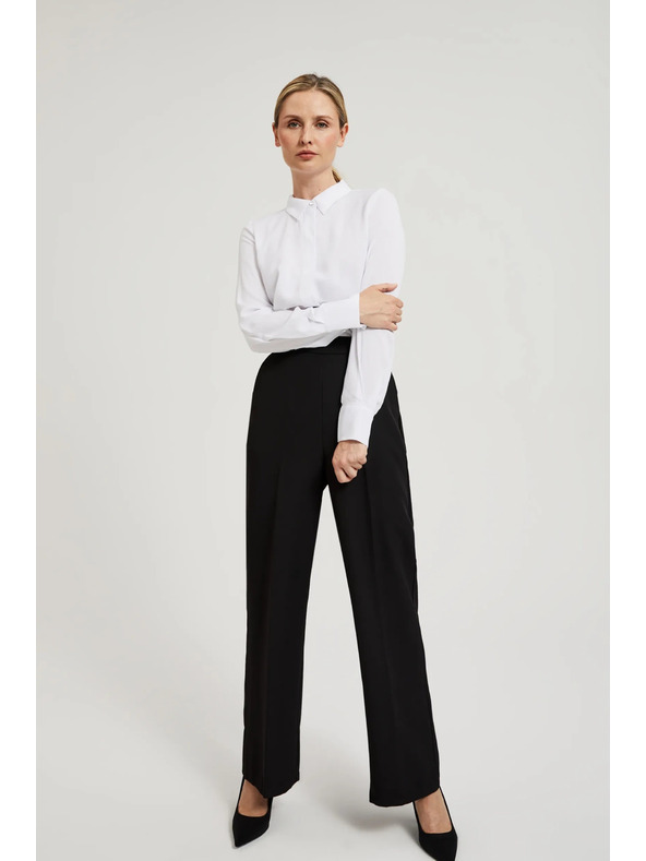 Moodo Вискозна риза с яка бяла Moodo