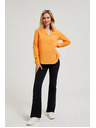 Moodo Риза с V-образно деколте с копчета оранжева Moodo