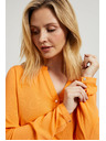 Moodo Риза с V-образно деколте с копчета оранжева Moodo