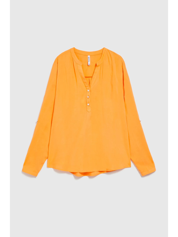 Moodo Риза с V-образно деколте с копчета оранжева Moodo