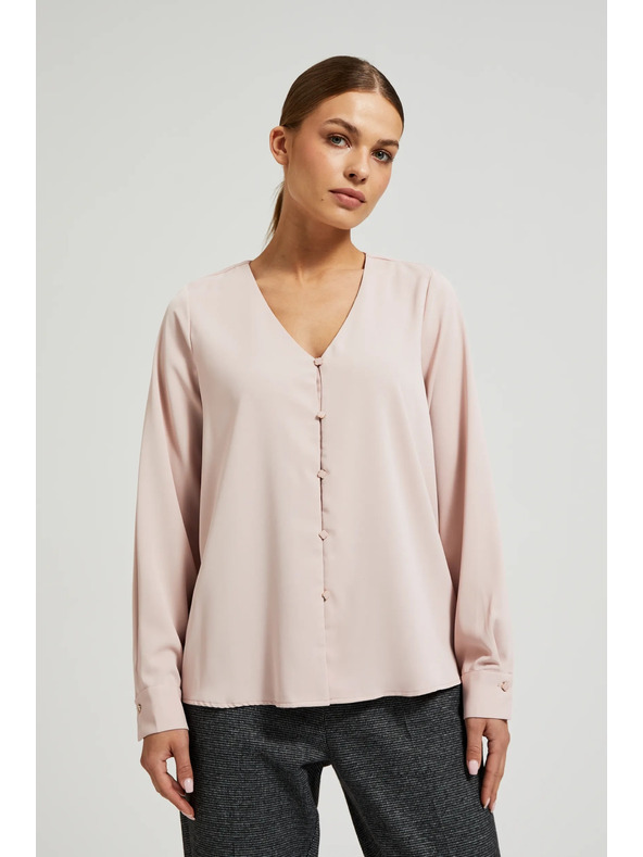 Moodo Гладка риза с декоративни копчета Moodo