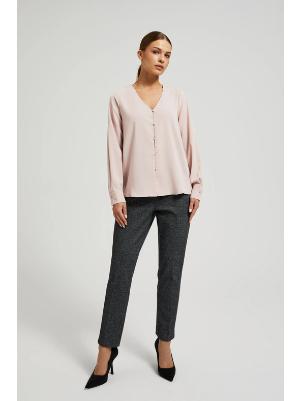 Moodo Гладка риза с декоративни копчета Moodo