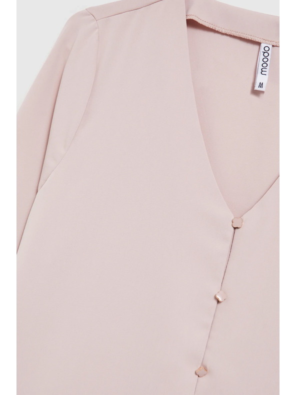 Moodo Гладка риза с декоративни копчета Moodo