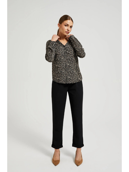 Moodo Щампована риза с дълги ръкави черна Moodo