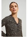 Moodo Щампована риза с дълги ръкави черна Moodo