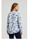 Moodo Бяла риза с флорален принт и дълги ръкави Moodo
