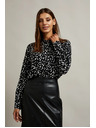Moodo Черна риза с принт и яка Moodo