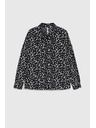Moodo Черна риза с принт и яка Moodo