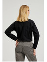 Moodo Гладка черна риза с дълъг ръкав Moodo