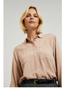 Moodo Вискозна бежова риза с джобове Moodo