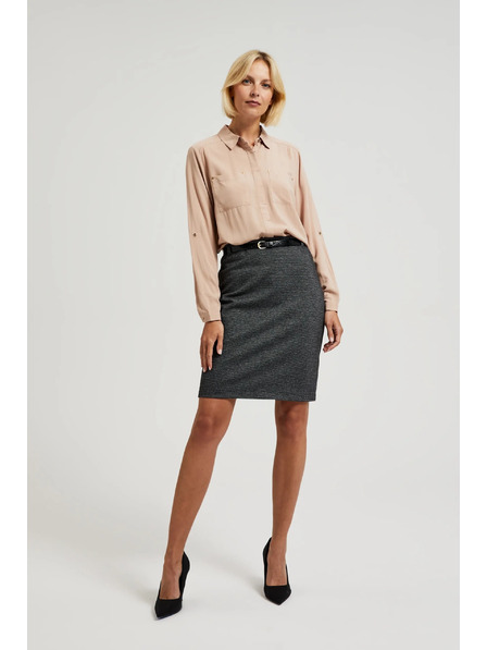 Moodo Вискозна бежова риза с джобове Moodo