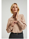 Moodo Вискозна бежова риза с джобове Moodo