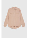 Moodo Вискозна бежова риза с джобове Moodo