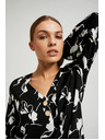 Moodo Черна риза с цветен принт Moodo