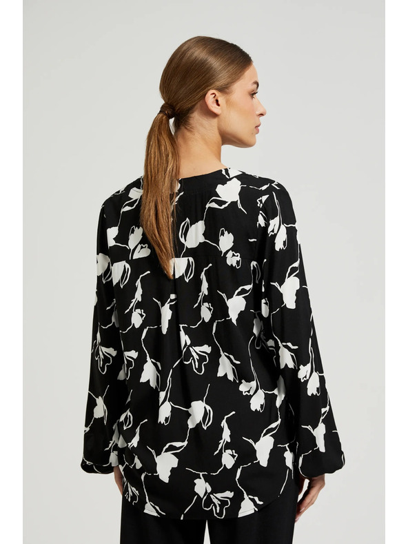 Moodo Черна риза с цветен принт Moodo